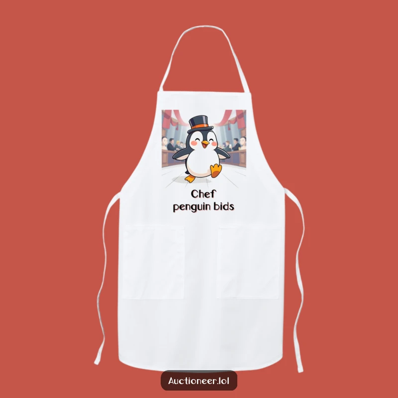 Funny Penguin Auction Apron: Cook with Class and Hilarious Style