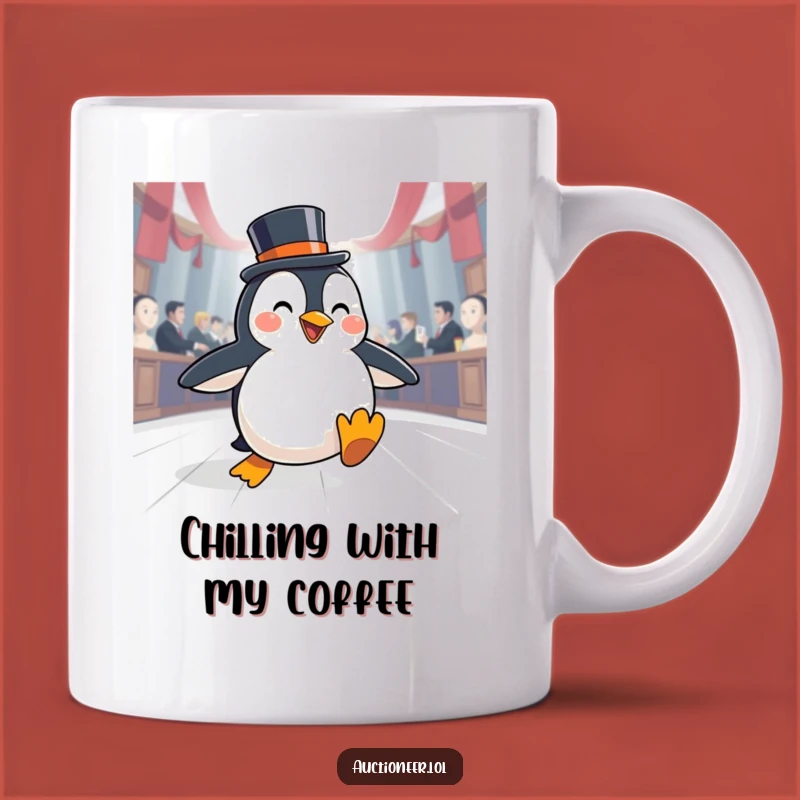 Funny Penguin Auction Mug: A Dapper Collector's Hilarious Bid Adventure