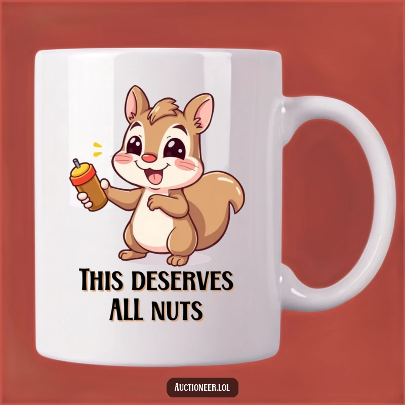 Funny Squirrel Pointing Mug: Cheerful & Excited, Perfect Gift for Enthusiasts