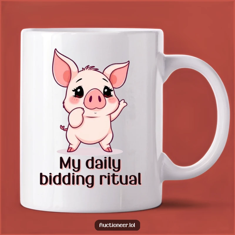 Funny Piggy Auction Mug: A Determined Collector's Hilarious Bid Gift Idea