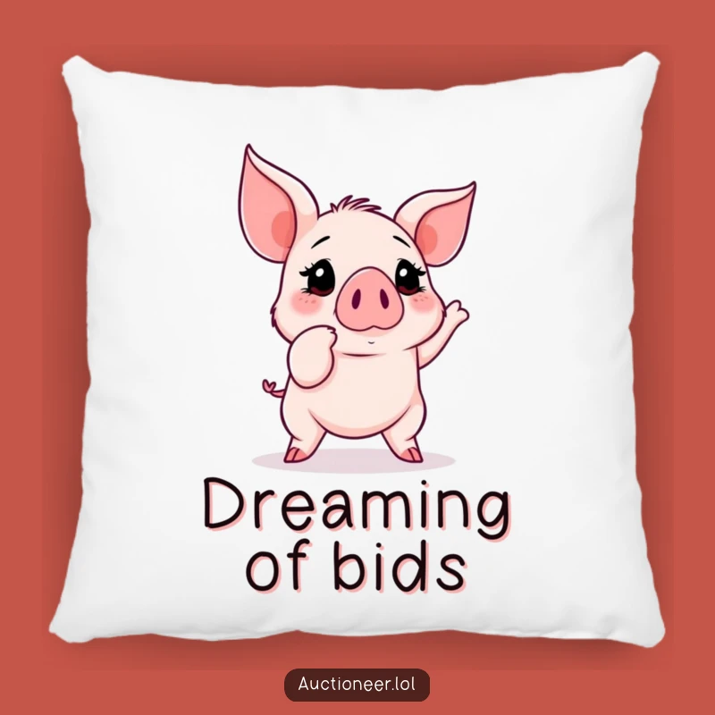 Funny Piglet Auction Pillow: Cozy Comfort with a Hilarious Collector's Dream