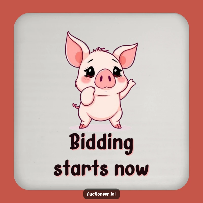 Funny Piglet Auction Coasters: Protect Surfaces with Hilarious Bidding Charm