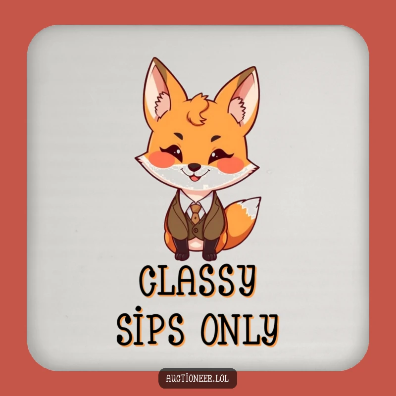 Funny Fox Vest Coaster: Sly Protection, Hilarious Table Decor
