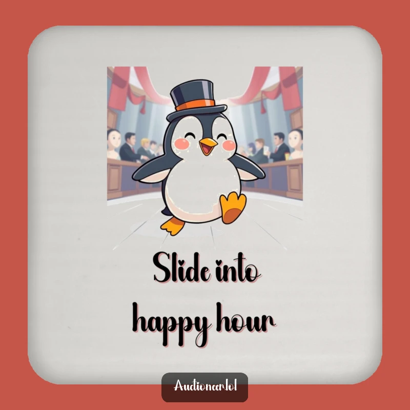 Funny Penguin Auction Coasters: Protect Surfaces with Dapper Bidding Style