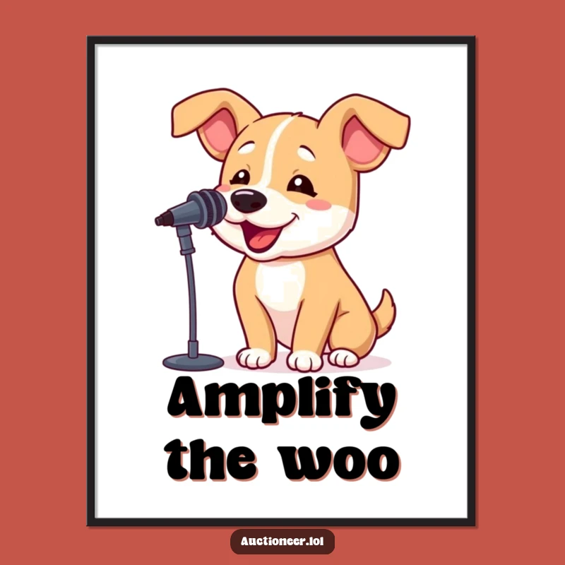 Funny Dog Barking Poster: Bouncy Pup Art, Hilarious Pet Decor