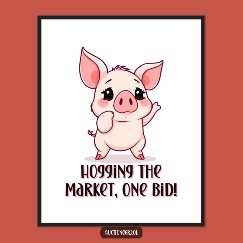 Free Printable Piglet Auction Art - Funny Downloadable Poster for Your Space