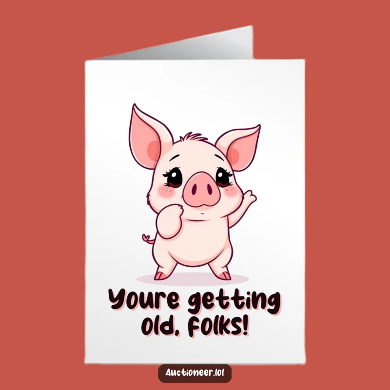 Free Printable Piglet Auction Bid Birthday Card - Funny Downloadable Gift for Him or Her