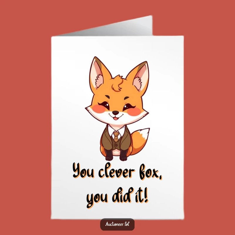 Free Printable Fox Congrats Card - Dapper DIY E-Card Downloadable Flair