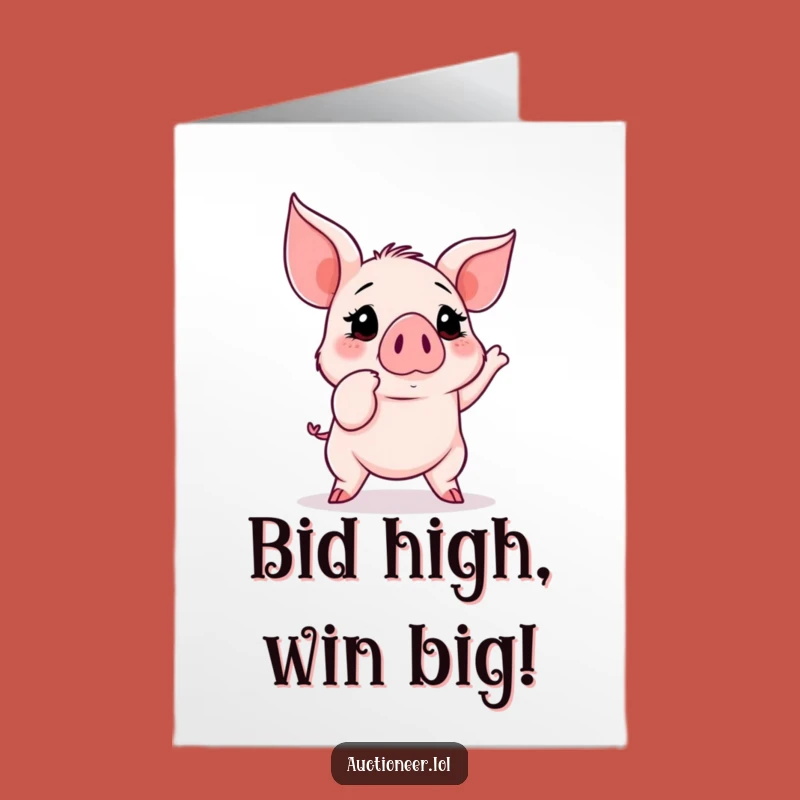 Free Printable Piglet Auction Win Card - Funny Downloadable Congratulations Gift