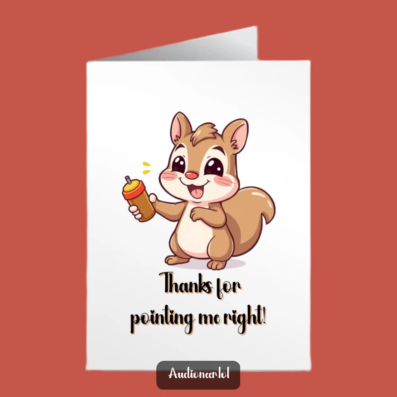 Free Printable Squirrel Thank You Card - Joyful DIY Downloadable Gift