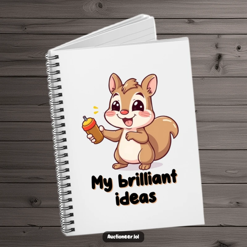 Funny Squirrel Pointing Notebook with a cheerful squirrel pointing, ideal for jotting down ideas with a humorous and energetic flair.