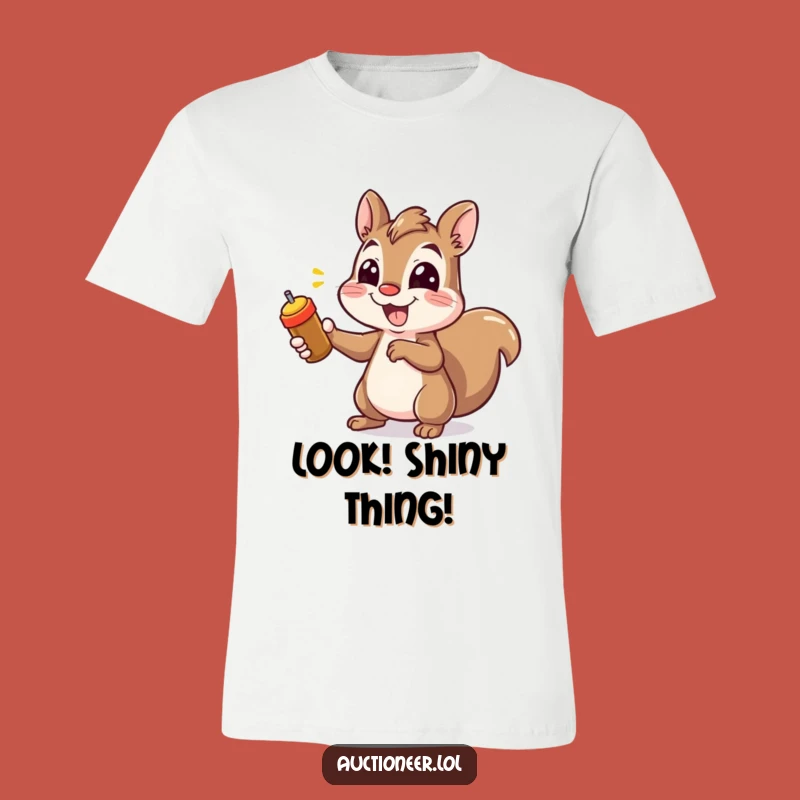 Funny Squirrel Pointing T-Shirt: Cheerful & Fast, Hilarious Gift for Friends